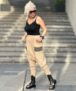 Müslin Kumaş Camel Şalvar - Görsel 4