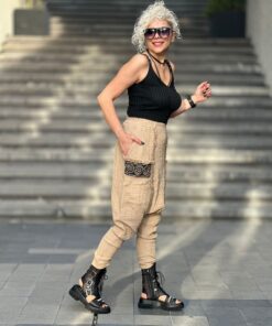 Müslin Kumaş Camel Şalvar - Görsel 3