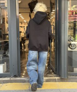 Ponponlu Siyah Sweat - Görsel 4