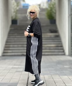 Alternative view of Smile Beyaz Şeritli Oversize Elbise