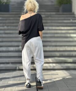 Ribana Lastikli Ekru Şalvar - Görsel 4