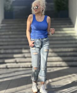 Paça Katlı Kot Pantolon