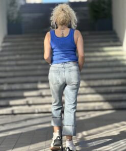 Yıkamalı Saks Atlet - Görsel 3