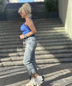 Yıkamalı Saks Atlet - Görsel 4