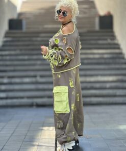 Lazer kesik Sweatshirt Yeşil - Görsel 3